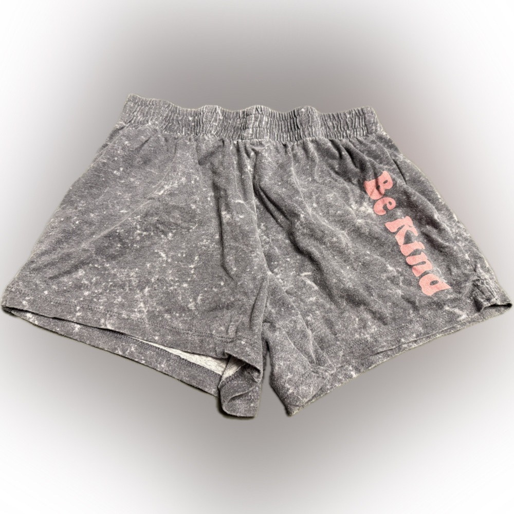 Wonder Nation Gray Athletic Shorts with Pink Print